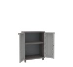 Armadietto JWood 68 - 2 ante - 68 x 37,5 x 91,5 cm - PPL - effetto legno - grigio tortora - Terry