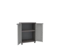 Armadietto JWood 68 - 2 ante - 68 x 37,5 x 91,5 cm - PPL - effetto legno - grigio tortora - Terry