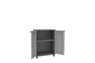 Armadietto JWood 68 - 2 ante - 68 x 37,5 x 91,5 cm - PPL - effetto legno - grigio tortora - Terry