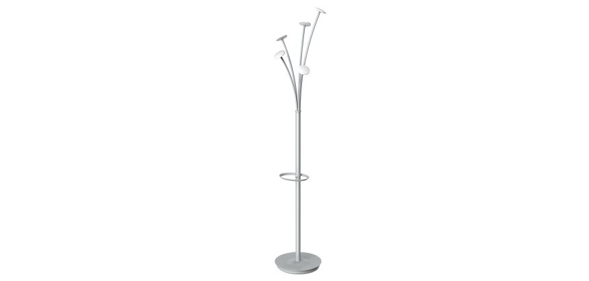Appendiabiti - con portaombrelli - 5 posti - 187 cm - bianco - Alba
