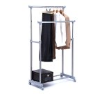 Stender appendiabiti AC9002 - doppio - 90 cm - grigio/cromo - Serena Group