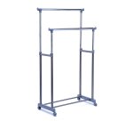 Stender appendiabiti AC9002 - doppio - 90 cm - grigio/cromo - Serena Group