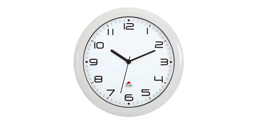 Orologio da parete Hornew - diametro 30 cm - bianco - Alba
