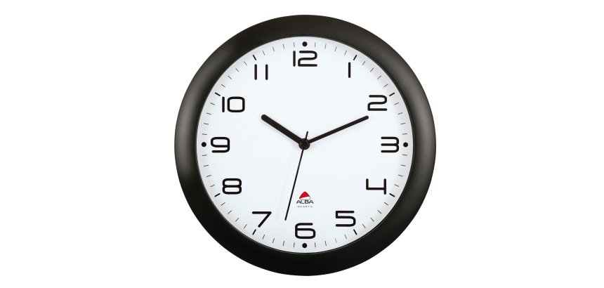 Orologio da parete Hornew - diametro 30 cm - nero - Alba