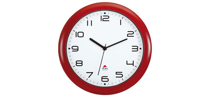 Orologio da parete Hornew - diametro 30 cm - rosso - Alba