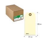 Etichette per spedizioni - in cartoncino - con foro - 120 x 60 mm - avana - Lebez - conf. 1000 pezzi