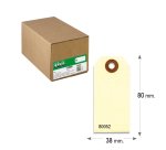 Etichette per spedizioni - in cartoncino - con foro - 80 x 38 mm - avana - Lebez - conf. 1000 pezzi