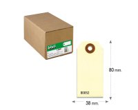 Etichette per spedizioni - in cartoncino - con foro - 80 x 38 mm - avana - Lebez - conf. 1000 pezzi