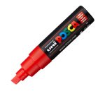 Marcatore a base d'acqua Uni Posca PC8K  - punta a scalpello 8,0mm - rosso - Uni Mitsubishi