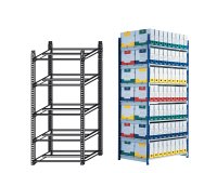 Scaffale RANG'ECO - modulo base - 5 ripiani - 100 x 70 x 200 cm - grigio - Paperflow