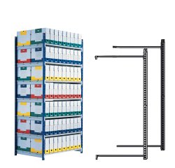 Scaffale RANG'ECO - modulo aggiunta - 5 ripiani - 100 x 70 x 200 cm - grigio - Paperflow