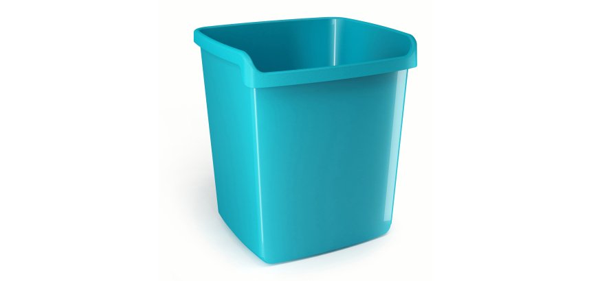 Cestino gettacarte Mydesk - altezza 32,3 cm - 15 L - turchese - Arda