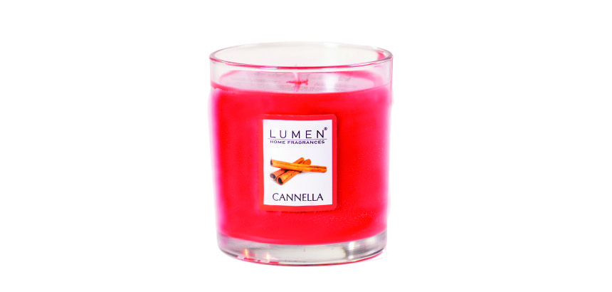 Candela in bicchiere - cannella - Lumen