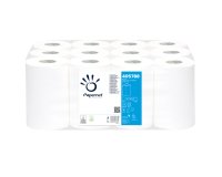 Asciugamani in rotolo Centrefeed - Mini - 2 veli - diametro 14,5 cm - 17 gr - 22 cm x 69 mt - bianco - Papernet