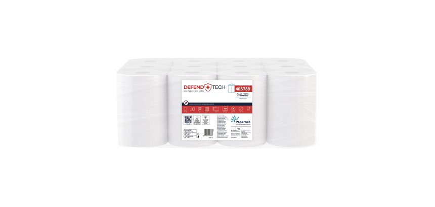 Asciugamani in rotolo Centrefeed - 2 veli - diametro 14,5 cm - 17 gr - 21,5 cm x 69 mt - 189 strappi - bianco - Papernet