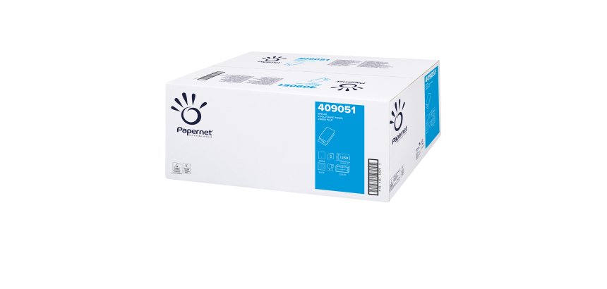 Asciugamani piegati a V Special - 2 veli - goffratura a onda - 20 gr - 24 x 21 cm - bianco - Papernet - conf. 250 pezzi