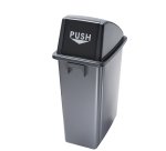 Contenitore Office 60 Lt - con coperchio push - per rifiuto secco - 33x46x79 cm - grigio/nero - Medial
