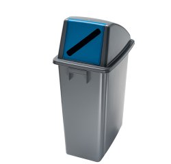 Contenitore Office 60 Lt - con feritoia per carta - 33x46x79 cm - grigio/blu - Medial