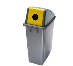 Contenitore Office 60 Lt - con foro per bottiglie - 33x46x79 cm - grigio/giallo - Medial