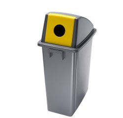 Contenitore Office 60 Lt - con foro per bottiglie - 33x46x79 cm - grigio/giallo - Medial