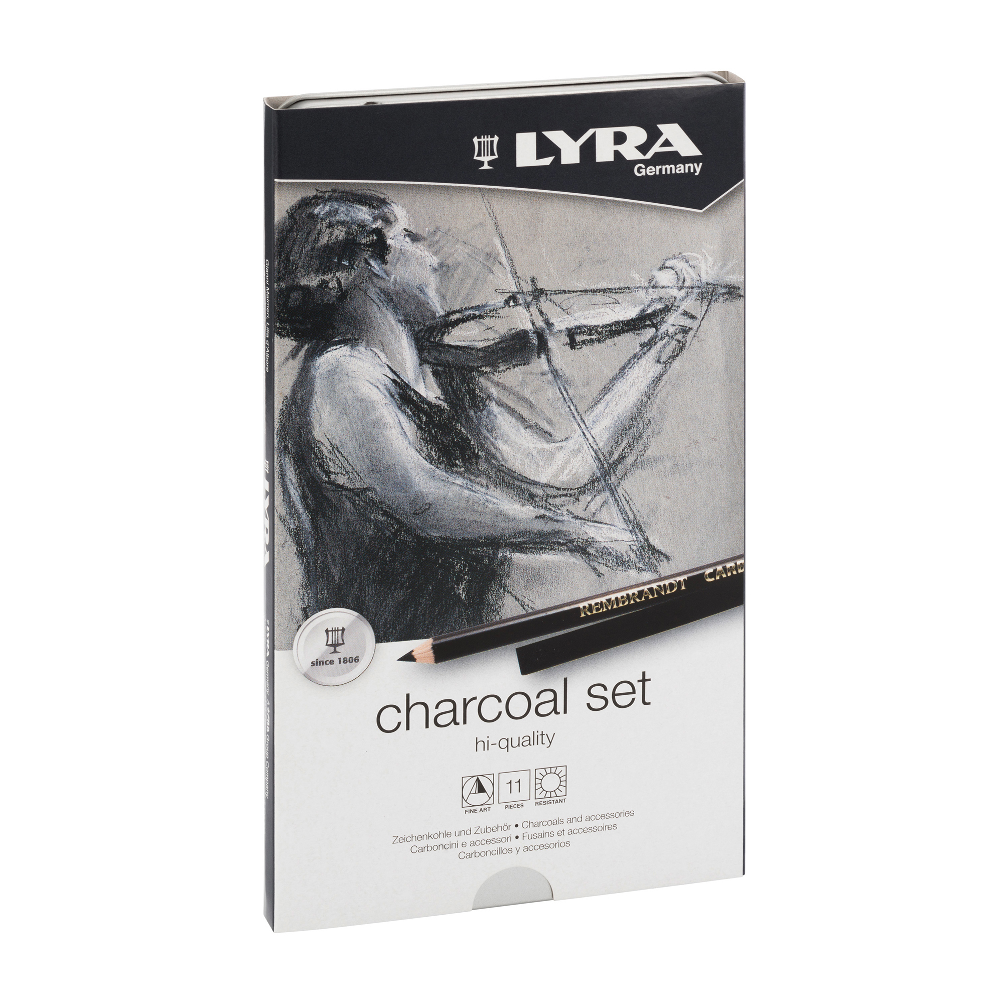 Carboncini in matita e stick di qualitA' Rembrandt Charcoal Set - Lyra -  astuccio metallo su