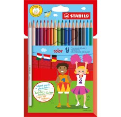 Matite colorate Stabilo Color - diametro mina 2,5 mm - colori assortiti - Stabilo - astuccio 18 pezzi