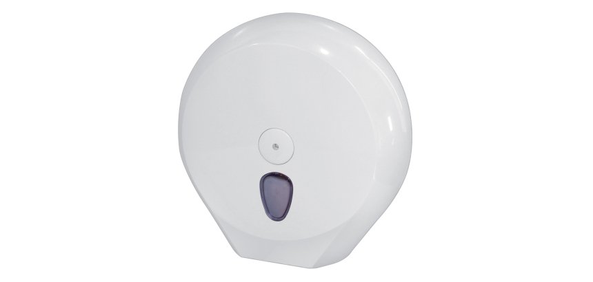 Dispenser carta igienica Plus rotolo Mini Jumbo - 27,3 x 12,8 x 27 cm - rotolo diametro 23 cm - bianco - Mar Plast