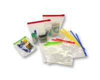 Buste slider - con chiusura zip e cursore - 23,5 x 32 x 6 cm - 70 micron - PE - trasparente/blu - Viva - conf. 50 pezzi