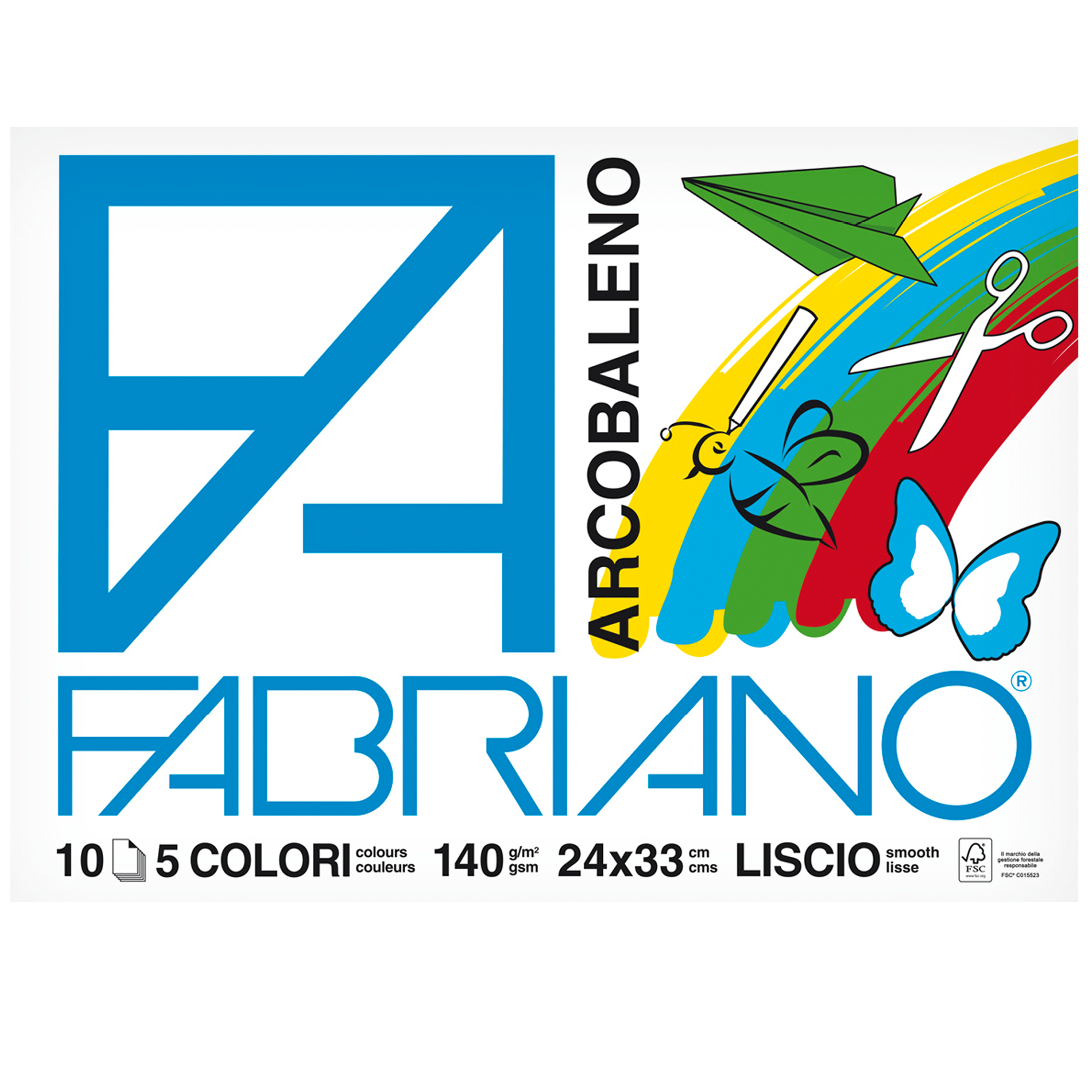 Album Arcobaleno - 24x33cm - 10 fogli - 140gr - 5 colori