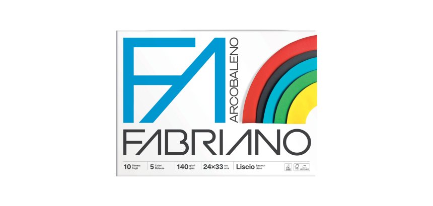 Album Arcobaleno - 24 x 33 cm - 10 fogli - 140 gr - 5 colori - Fabriano