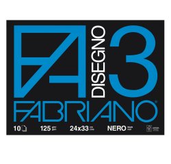 Album F3 - 24x33cm - 10 fogli - neri - 125gr - Fabriano
