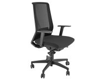 Poltrona semidirezionale Light - con ruote e braccioli - nero - Unisit