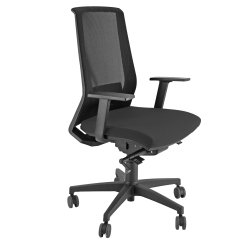 Poltrona semidirezionale Light - con ruote e braccioli - nero - Unisit