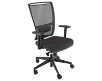 Poltrona semidirezionale Zoea - con ruote e braccioli - schienale rete nero/seduta nero - Unisit