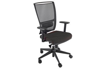 Poltrona semidirezionale Zoea - con ruote e braccioli - schienale rete nero/seduta nero - Unisit