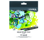 Pennarelli Aqua Brush Duo - punte 2,00 - 4,00 mm - Lyra - astuccio 12 pezzi