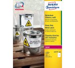 AVERY Etichette resistenti in poliestere bianco 210x297mm, 1 etichetta per foglio, adesivo permanente, laser, 20 fogli
