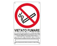 Cartello segnalatore - 27x43 cm - VIETATO FUMARE - alluminio - Cartelli Segnalatori