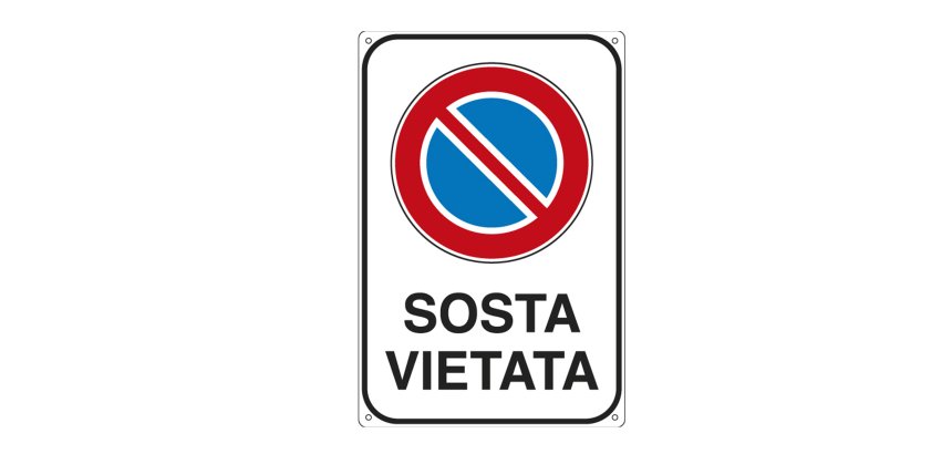 Cartello segnalatore -  20x30 cm - SOSTA VIETATA - alluminio - Cartelli Segnalatori