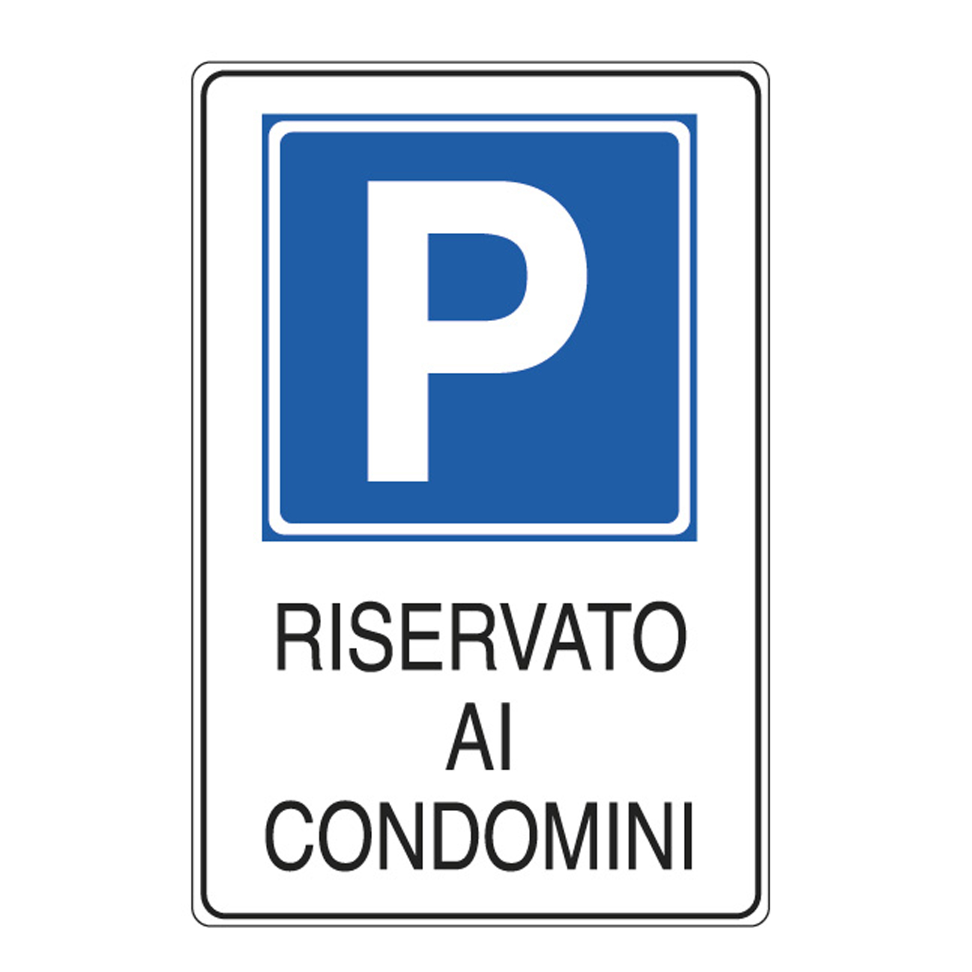 Cartello parcheggio privato riservato ai clienti e condomini