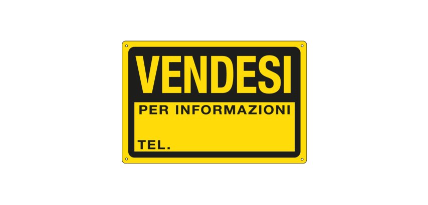 Cartello segnalatore - 30x20 cm - VENDESI - PPL - Cartelli Segnalatori