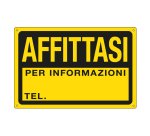 Cartello segnalatore - 30x20 cm - AFFITTASI - PPL - Cartelli Segnalatori