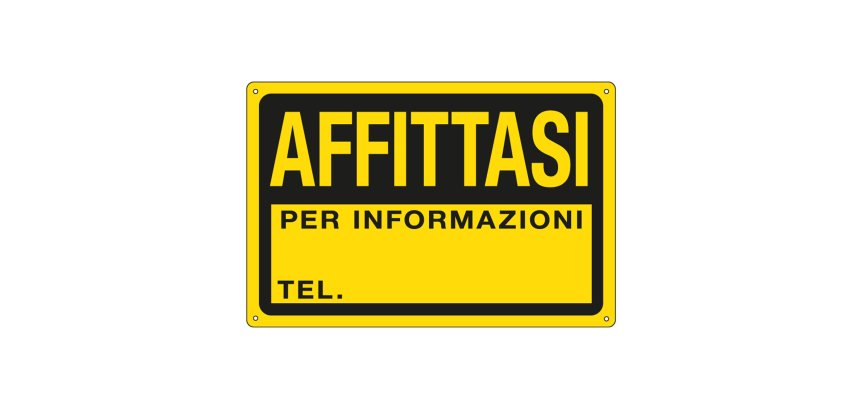 Cartello segnalatore - 30x20 cm - AFFITTASI - PPL - Cartelli Segnalatori