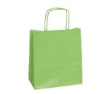Shopper Twisted - maniglie cordino - 18 x 8 x 24 cm - carta kraft - mela verde - Mainetti Bags - conf. 25 pezzi