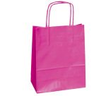 Shopper Twisted - maniglie cordino - 18 x 8 x 24 cm - carta kraft - magenta - Mainetti Bags - conf. 25 pezzi
