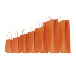 Shopper Twisted - maniglie cordino - 18 x 8 x 24 cm - carta kraft - arancio - Mainetti Bags - conf. 25 pezzi