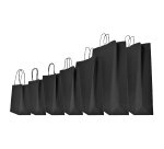 Shopper Twisted - maniglie cordino - 18 x 8 x 24 cm - carta kraft - nero - Mainetti Bags - conf. 25 pezzi