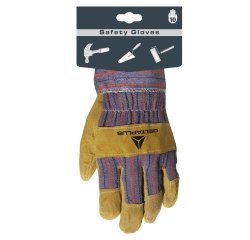 Guanti Deltaplus Docker DC103 in pelle crosta di bovino beige/blu taglia 10