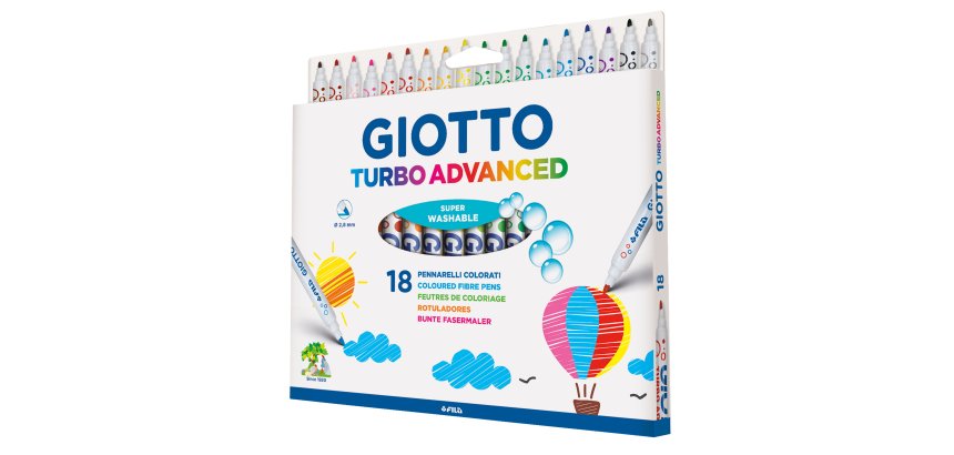 Pennarelli Turbo Advanced - punta 2,8mm - colori assortiti - Giotto - astuccio 18 pezzi