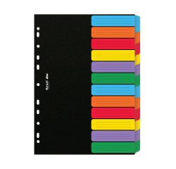 Separatore Dox - 12 tasti neutri colorati - cartoncino 240 gr - A4 - multicolore - Esselte Dox